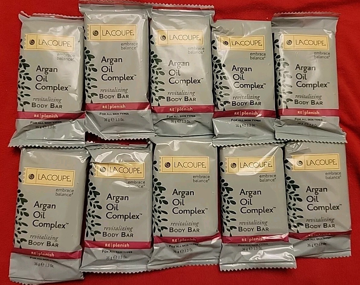 LOT of 20 – LACOUPE ‘ARGAN OIL COMPLEX’ Revitalizing FACIAL BAR SOAP 1.3 Oz