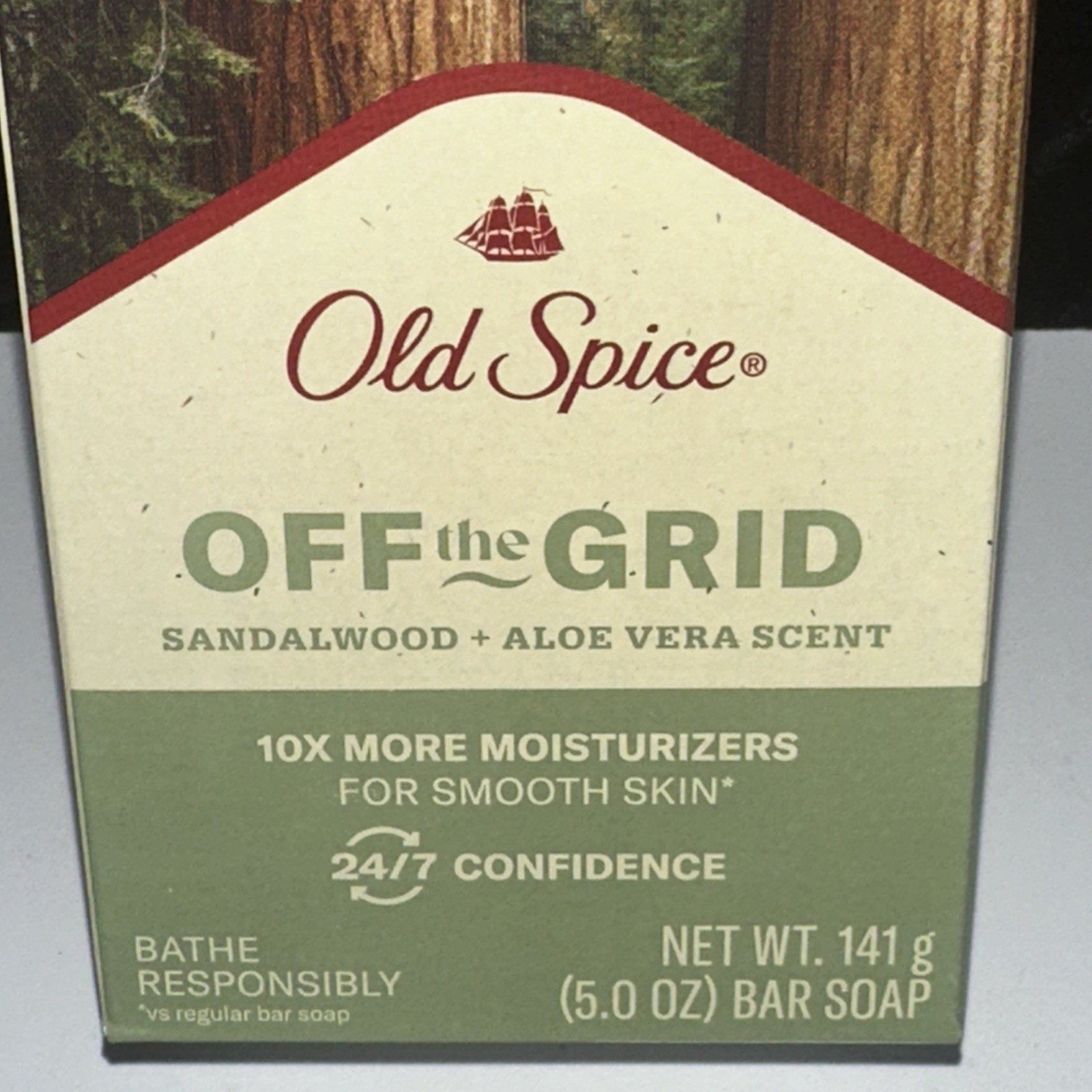 3 BARS-Old Spice OFF THE GRID Sandalwood + Aloe Vera Scent Bar Soap 5 oz. ea