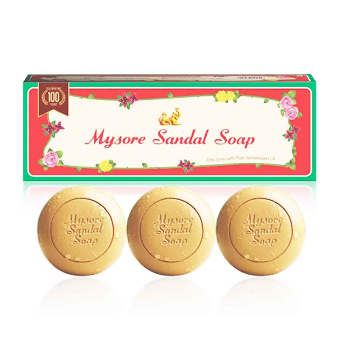Mysore Sandal Soap, 150g (Pack of 3) 5.3 Ounce 3), Brown