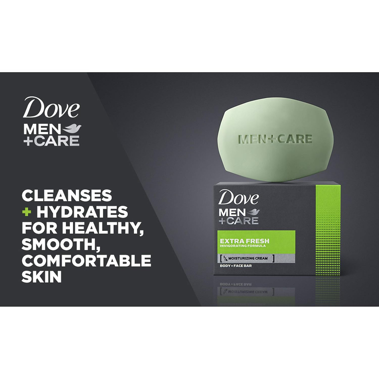 Dove Men+Care Extra Fresh Body & Face Bar Soap, 3.5oz (100g)