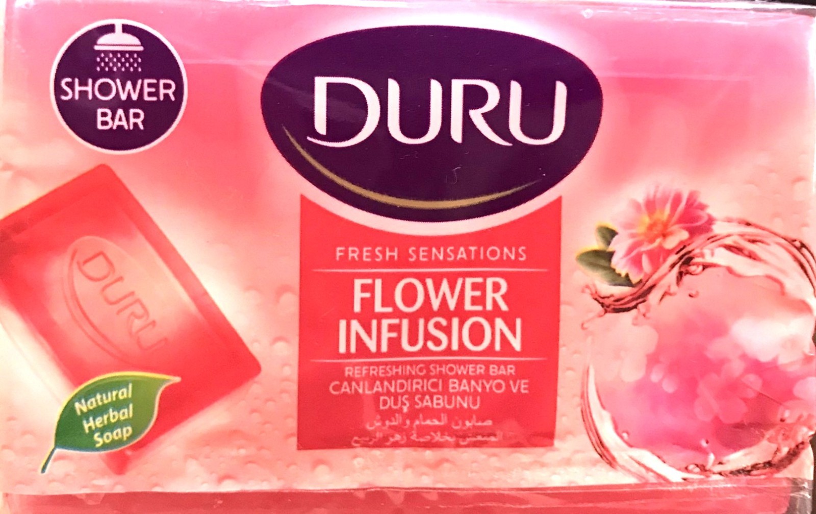 3x150g Soap DURU Fresh Sensation Flower Infusion Moisturizing Floral Scent Bath