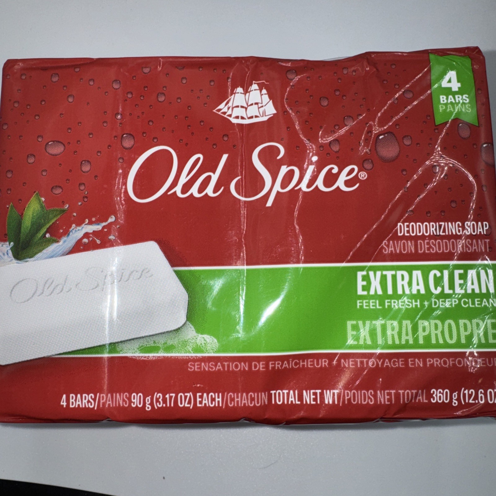 Lot Of 3 Packs OLD SPICE Deodorizing Bar Soap Extra Clean Fresh 3.17 oz. 12 Bars