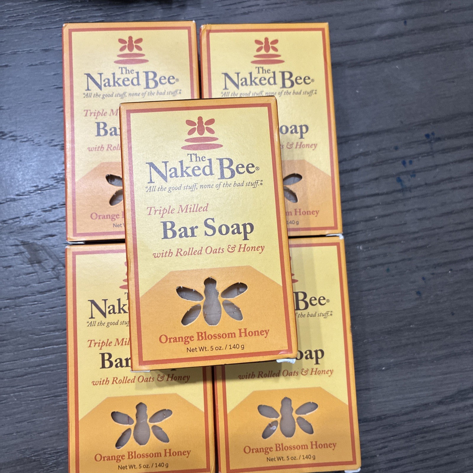 The Naked Bee Oats, Honey Triple Milled Soap, 5 Ounce, 5 Pack, Orange Blossom