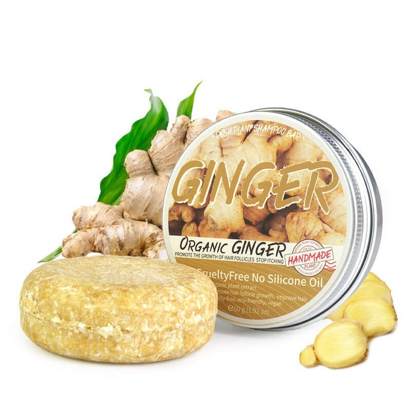 Ginger Hair Regrowth Shampoo Bar, Natural Organic Ginger Shampoo Bar