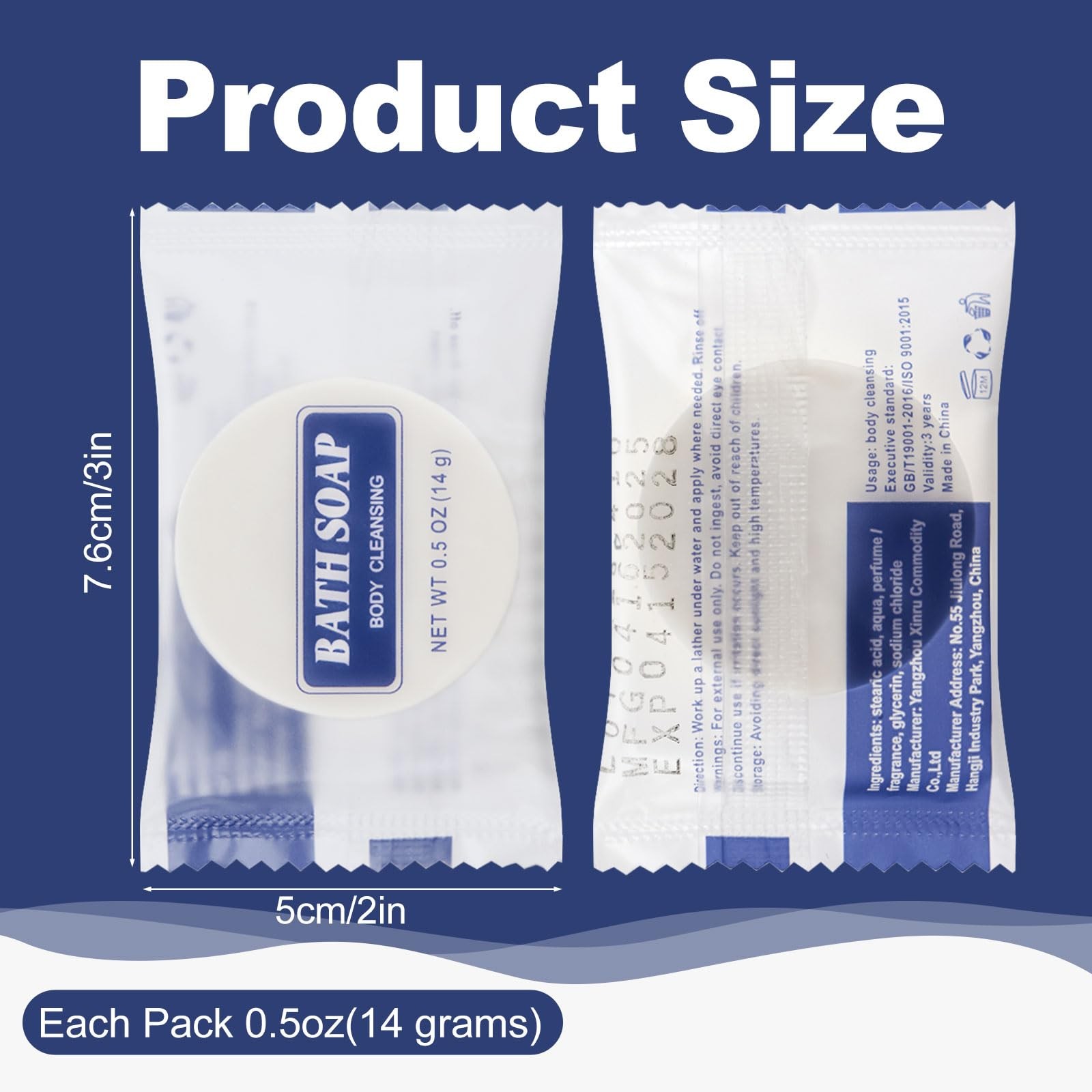 HQSLsund 0.5 oz Bulk Travel Size Bars Soap, Individually Wrapped Small Face a…