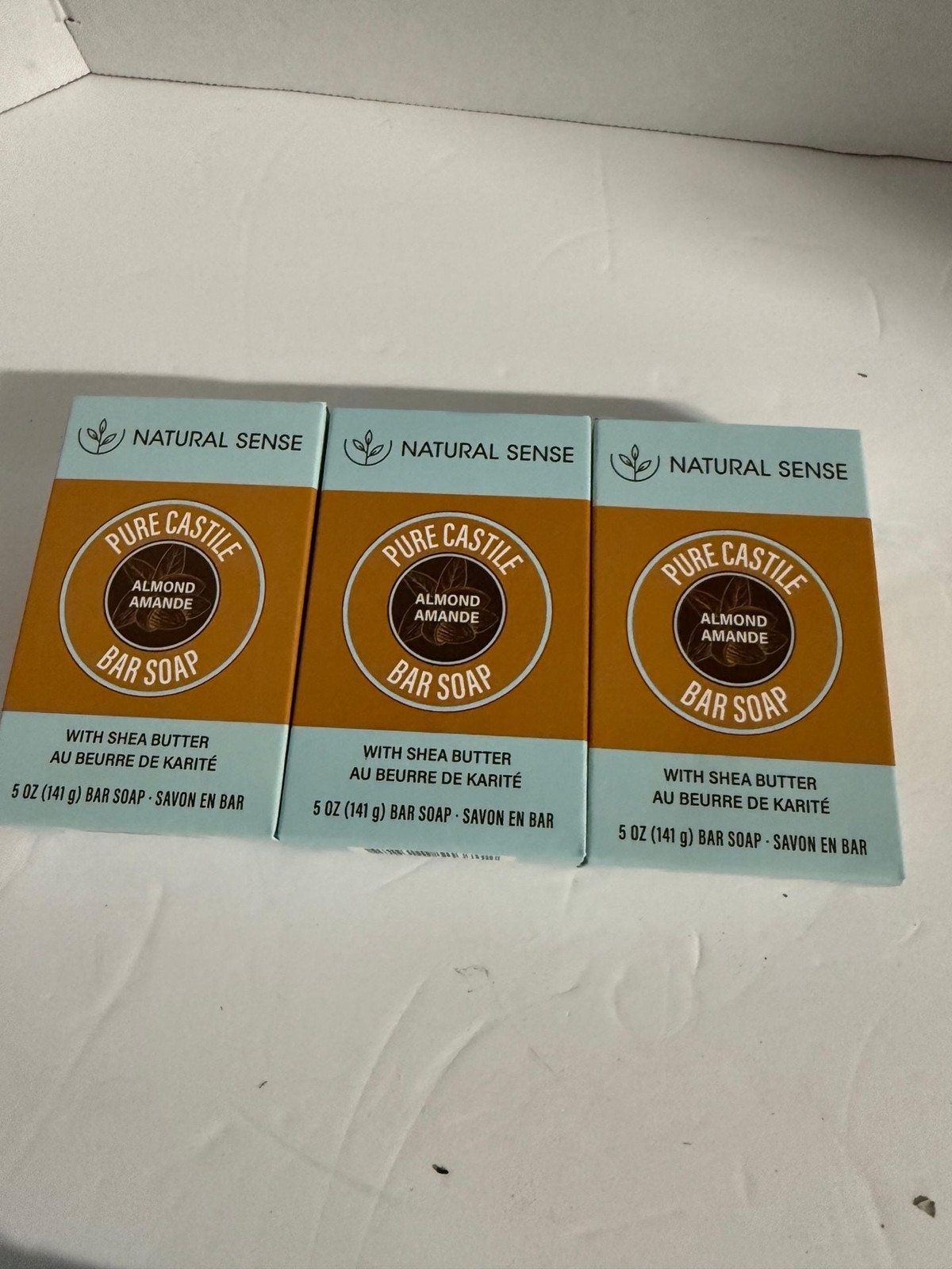 Natural Sense Pure Castile Almond Bar Soap with Shea Butter 5 oz (3-Pack)