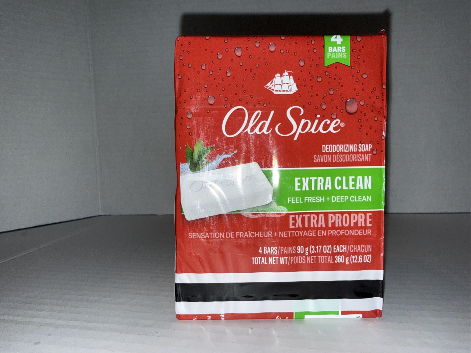 Old Spice Deodorizing Bar Soap Extra Clean Fresh & Deep Clean 3.17 oz. 4 Bars
