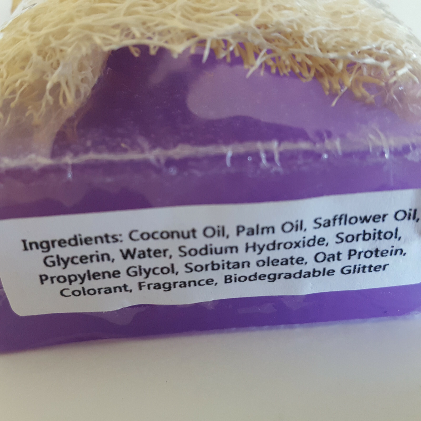 Handmade Luffa Embedded Soap 2 Bars LAVENDER Moisturizing Loofah Loofa Lufa Soft