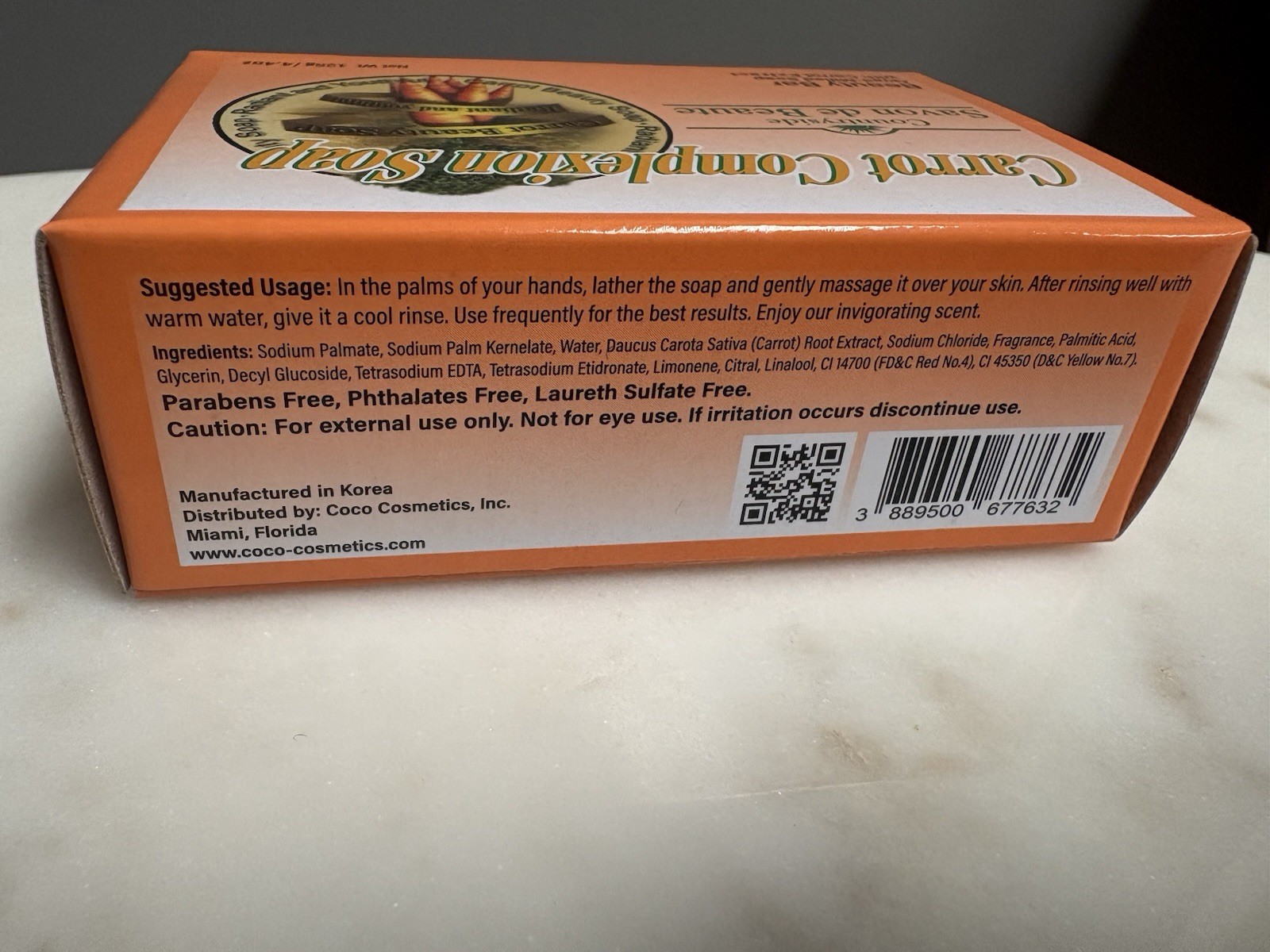 Countryside Savon de Beaute Carrot Complexion Beauty Bar Soap 4.4oz Paraben-Free