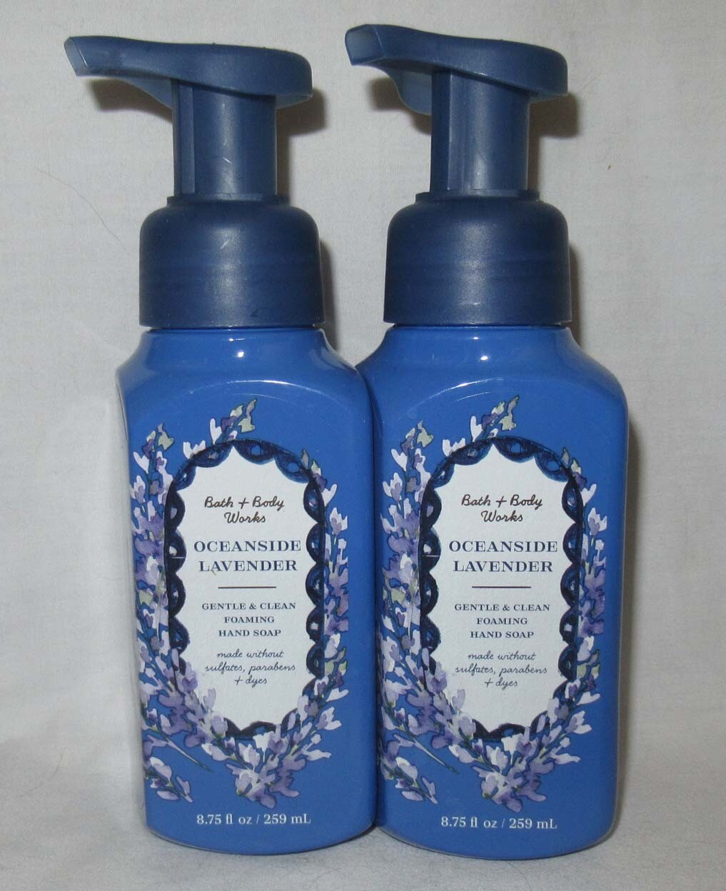 Bath & Body Works Gentle & Clean Foaming Hand Soap Set Lot 2 OCEANSIDE LAVENDER