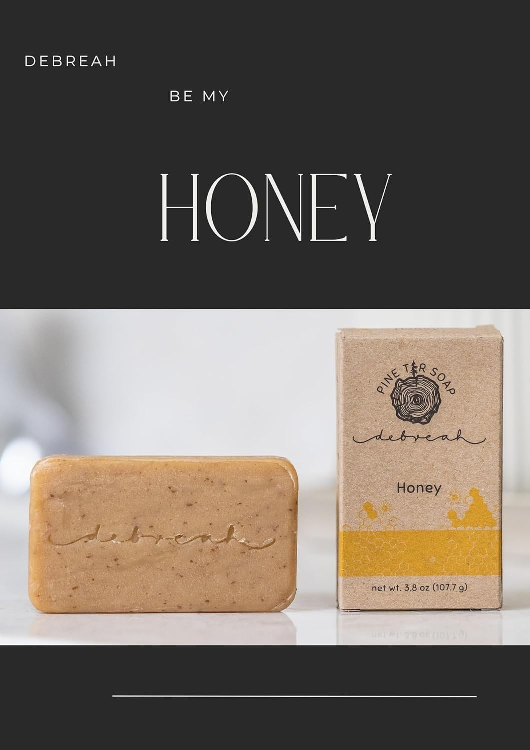 Natural Pine Tar Soap with Honey Scent – Moisturizing for All Skin Types