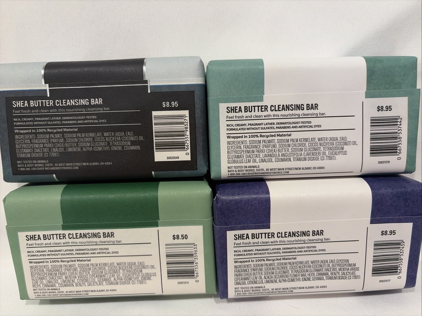 4 NEW Bath & Body Works 5 Oz Shea Butter Cleansing Bar Soap Mixed Lot