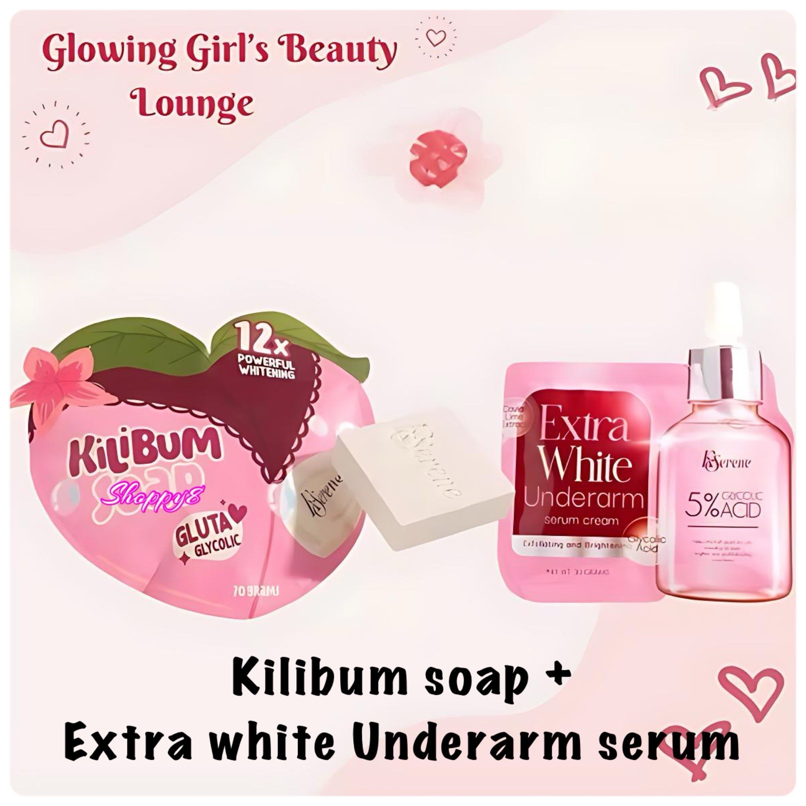 KSerene KiLiBUM Soap 70gX3 Bars + Extra White Underarm Serum Cream 30g