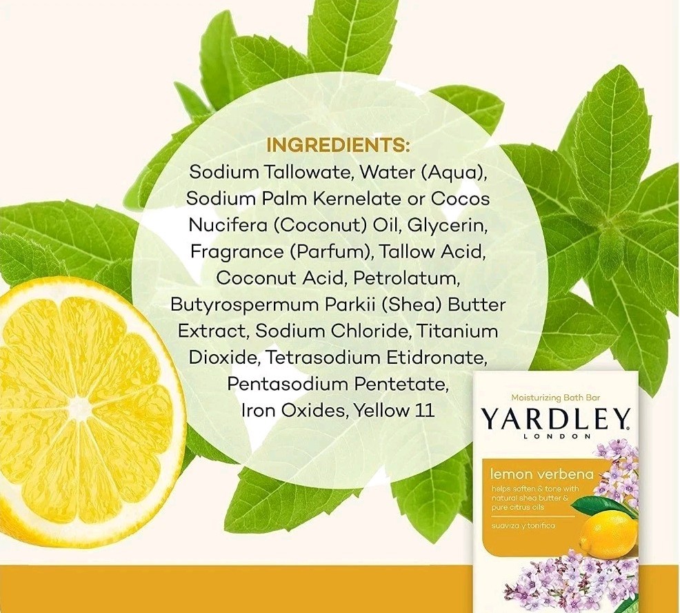 NEW! YARDLEY LONDON (4.0 Oz.) 113g Bar 🍋●LEMON VERBENA● Moisturizing Bar Soap🫧