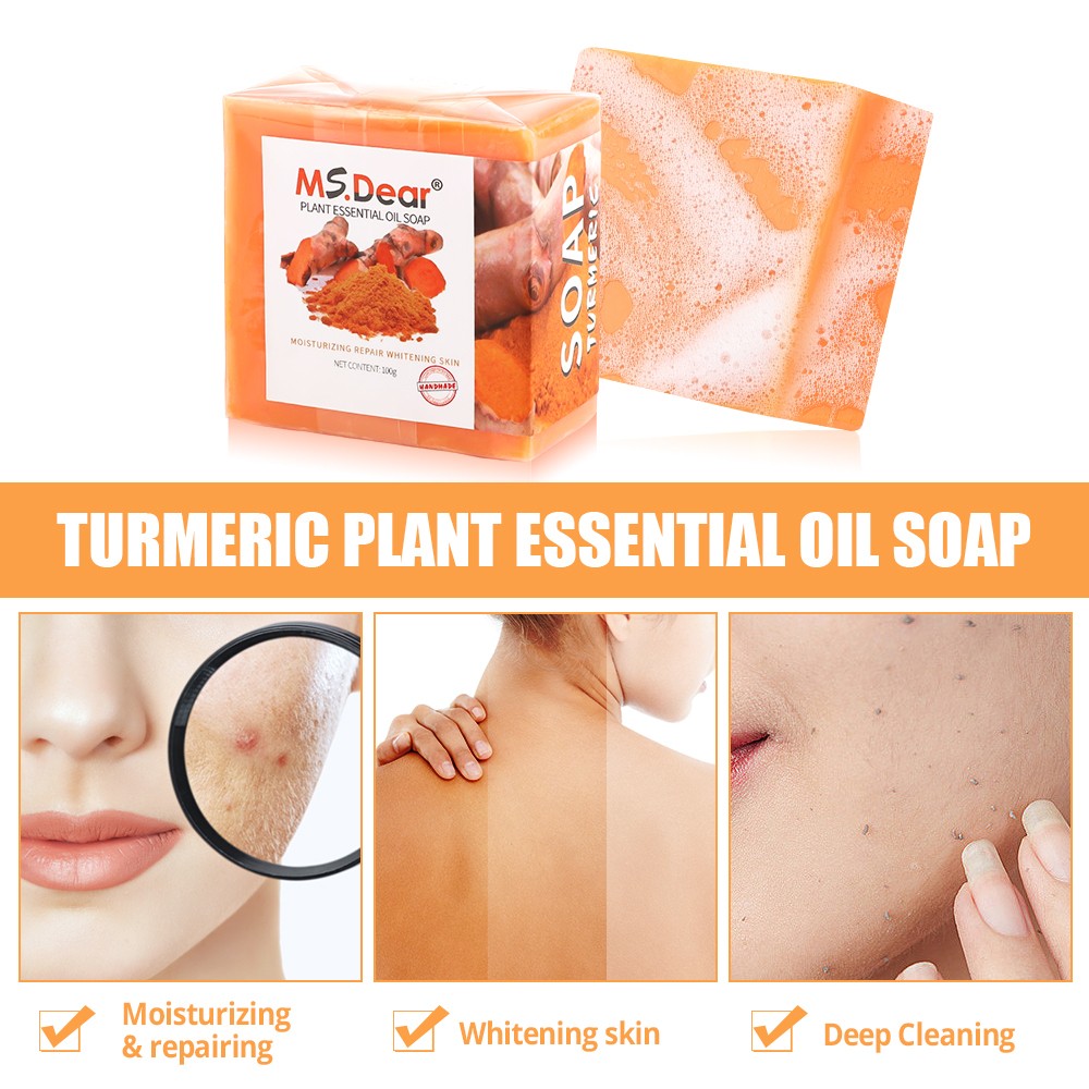 3/2Pcs Turmeric Soap Dark Spots Acne Face & Body Wash Brightening Bleaching Soap