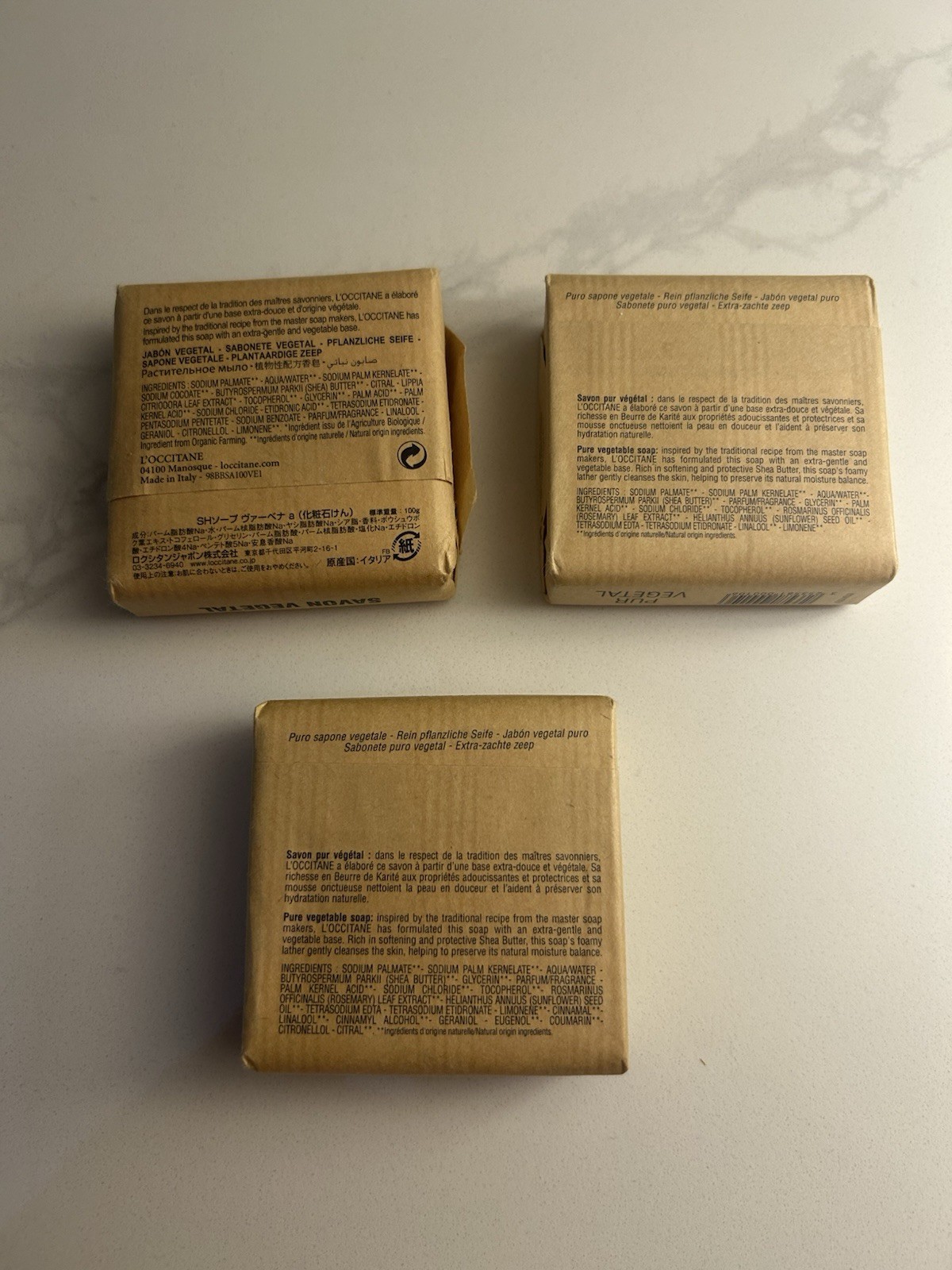 L’Occitane Verbena Lavender Orange 3.5oz Soap Trio Sealed Extra Gentle Bar