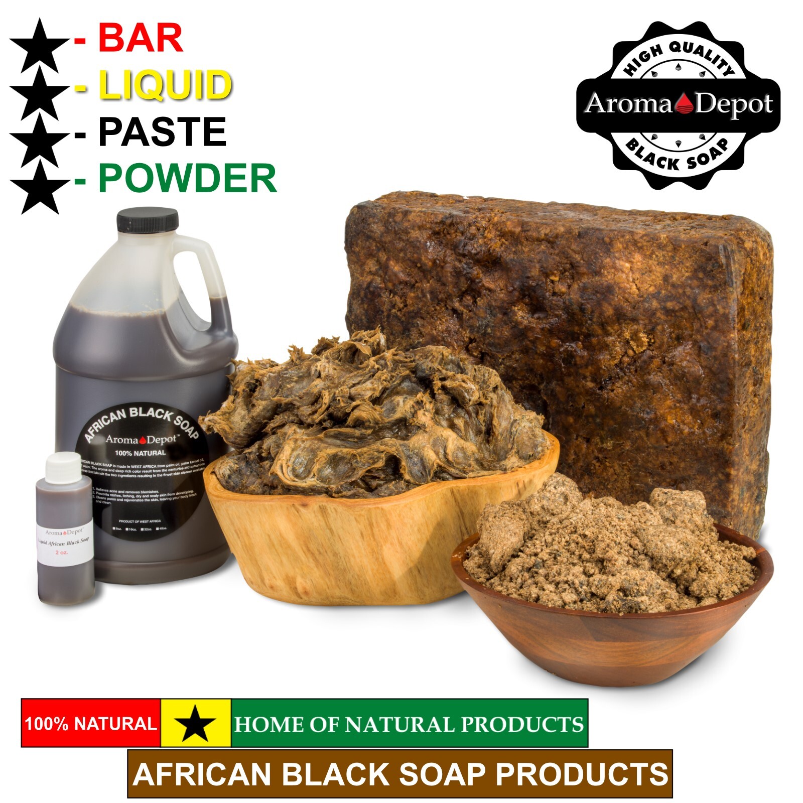 SCENTED Liquid 16 oz. Raw African Black Soap 100% Natural Organic Face Body Wash