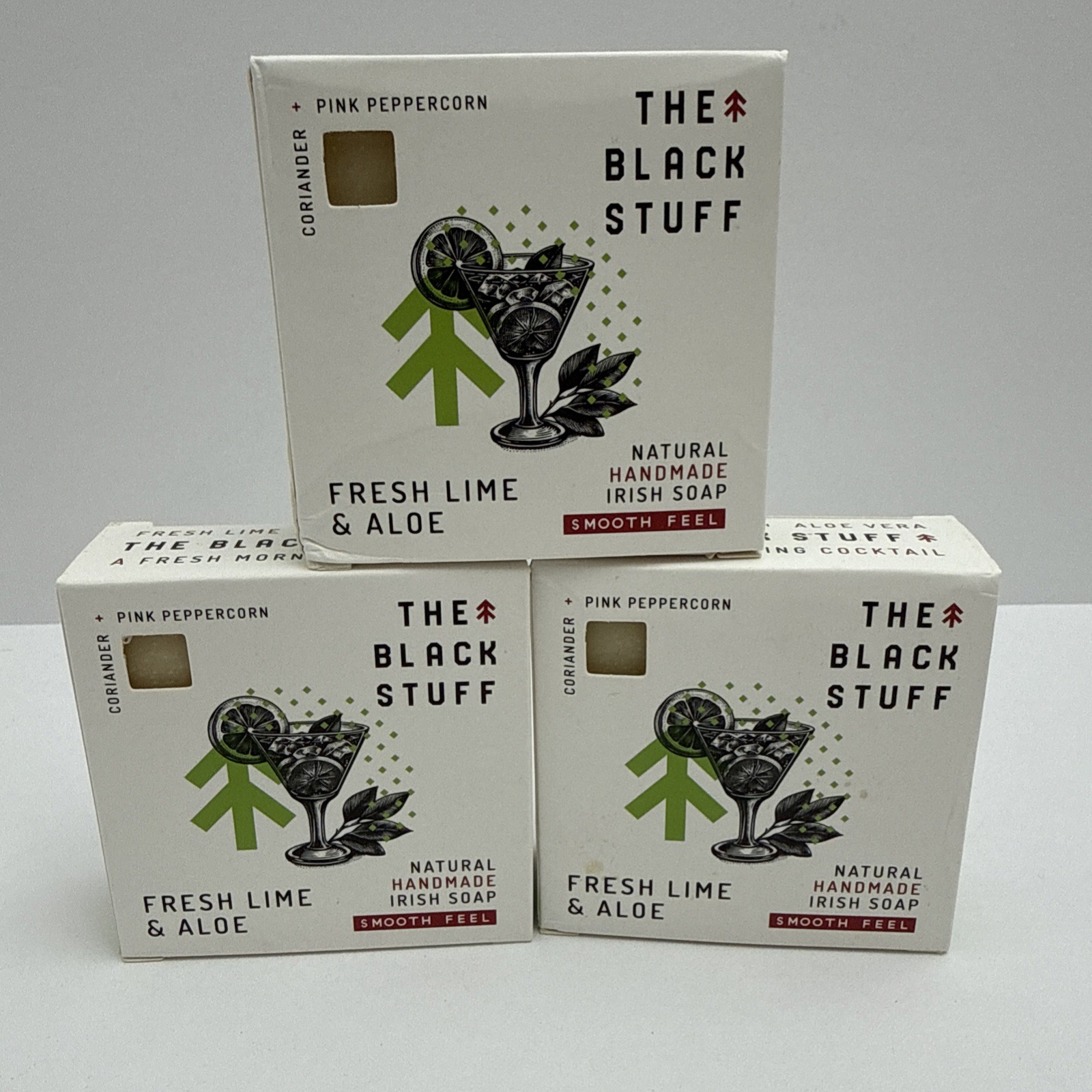 The Black Stuff Irish Soap Bar (Full Size) – Fresh Lime & Aloe – 3 Bars