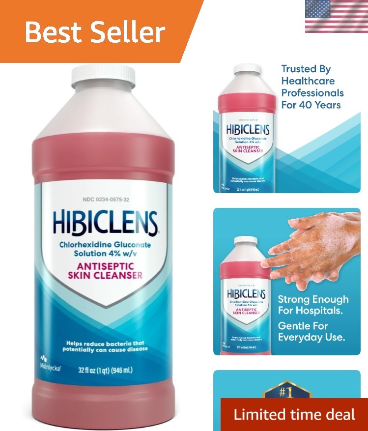 32 oz Antiseptic Skin Cleanser – Gentle Antimicrobial Soap for Home & Hospital