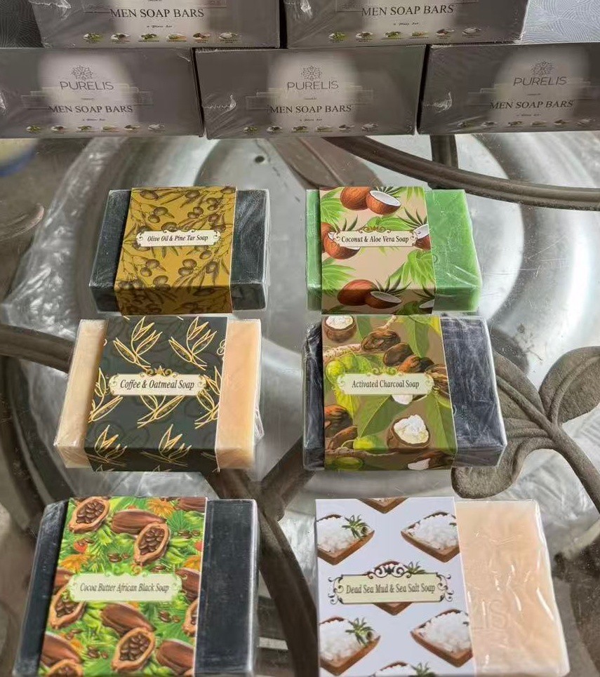 Pack of 6 pcs Purelis Mens Moisturizing Soap Bars Natural Organic Ingredients