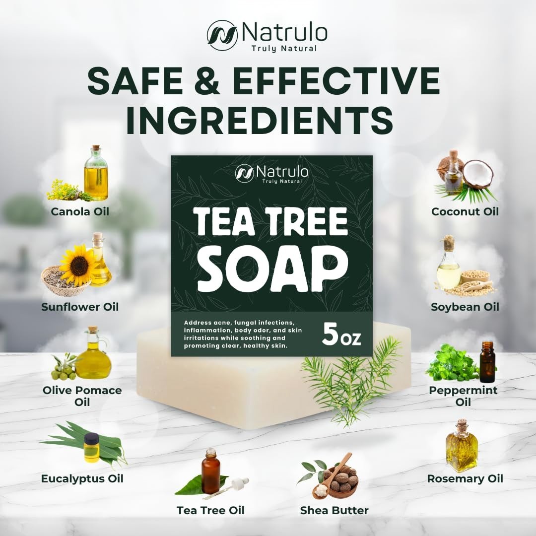 Tea Tree Soap – Natural Defense Tea Tree Oil Soap Bar for Face & Body 5oz