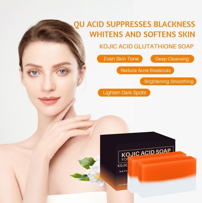 2 Pack Kojic Acid Dark Spot Remover Soap Bars with Vitamin C For woman & man US