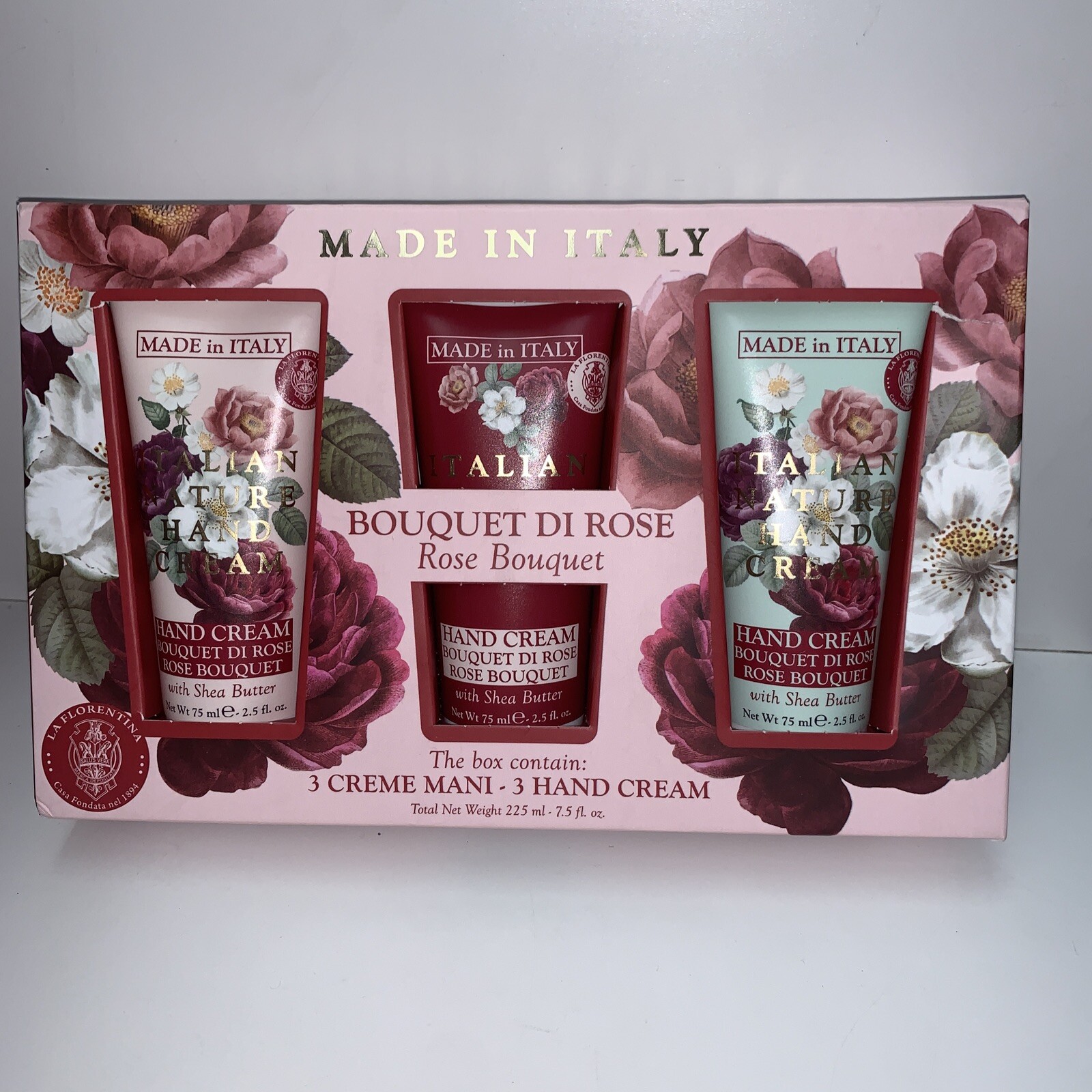 Hopificio Firenze Italy Tuscany3- Roses Soaps & 3-Rose Hand Cream New In Box 🌹