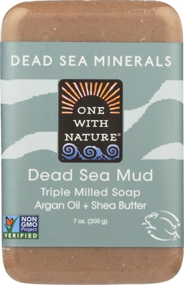 One With Nature Dead Sea Mineral Mud Soap with Argan Oil & Shea Butter 7 oz (Pac