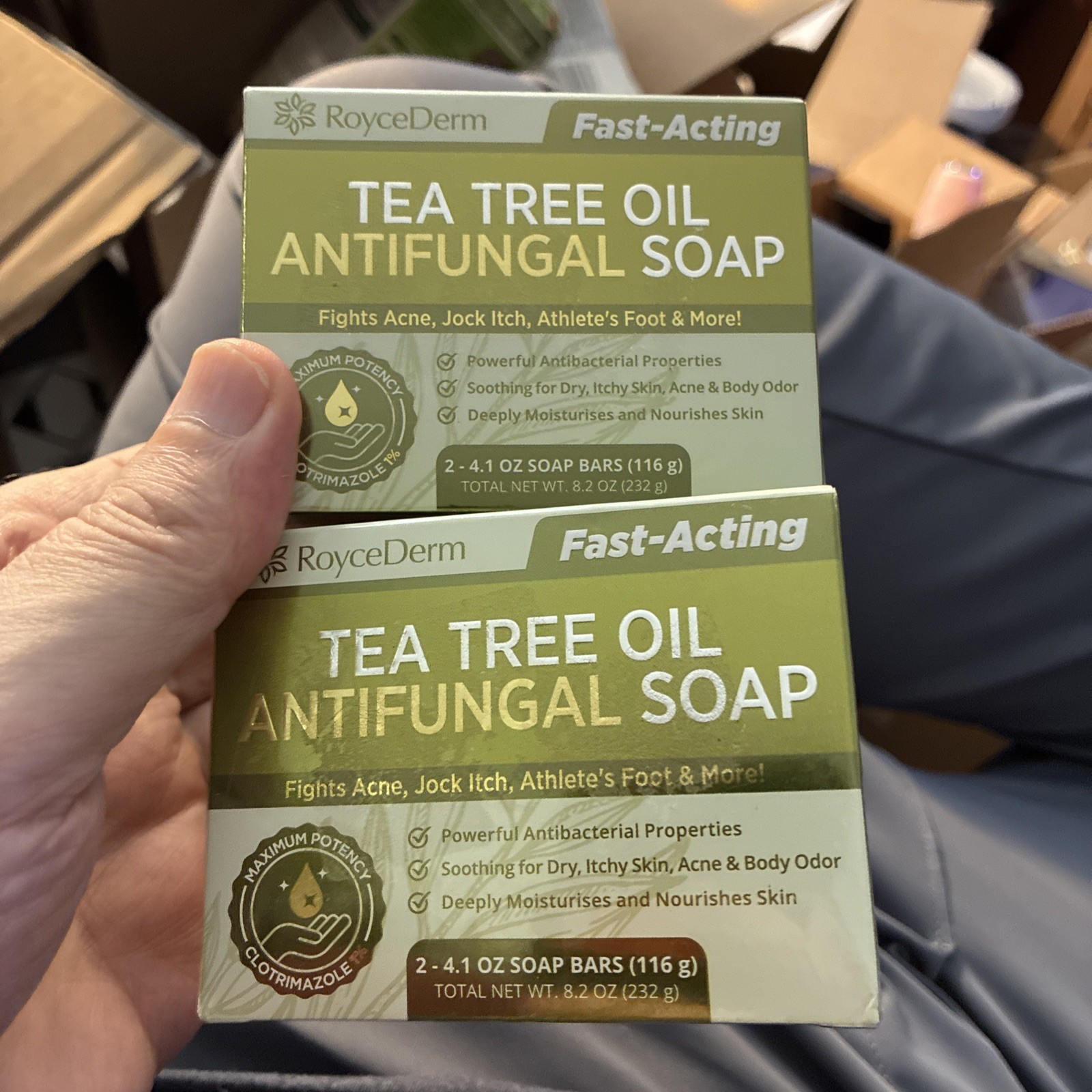 RoyceDerm – Tea Tree Oil Antifungal Soap – 2 Bars/4.1oz – 2 Pack – 4 Total Bars