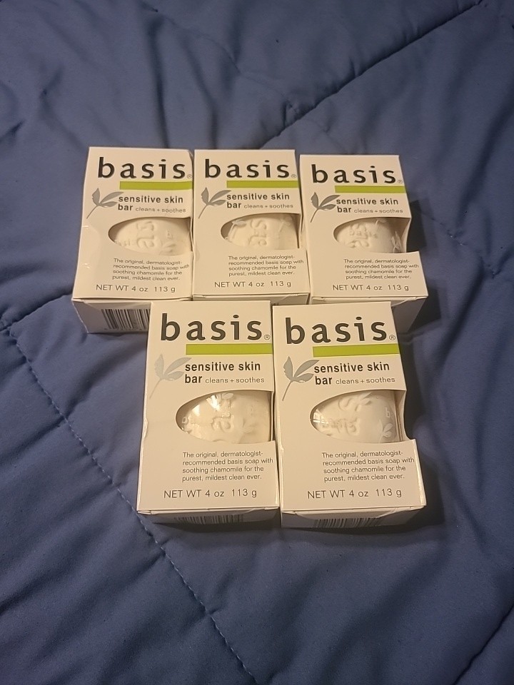 Basis Sensitive Skin Bar Soap – 4oz, 5 Pack