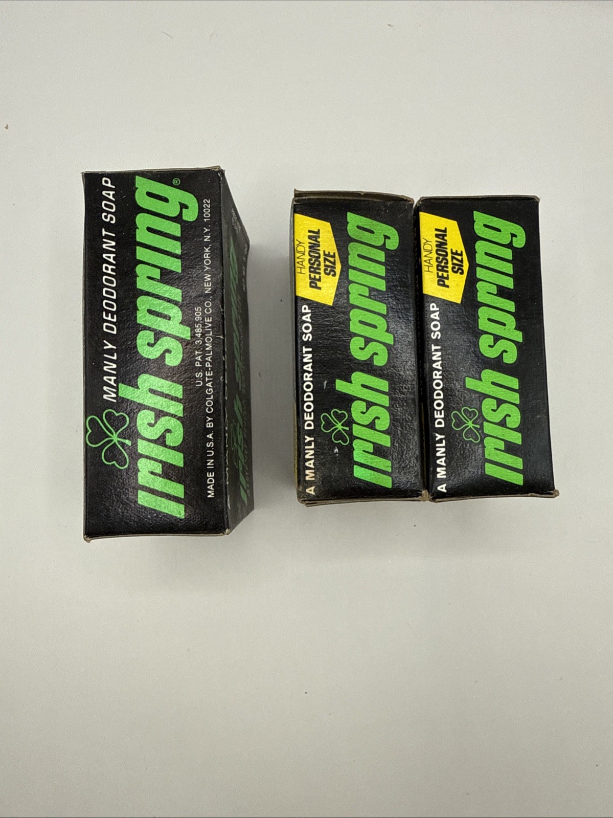 3 Bars of Vintage 1970’s Collectible Irish Spring Deodorant Soap 5oz & 3.5oz