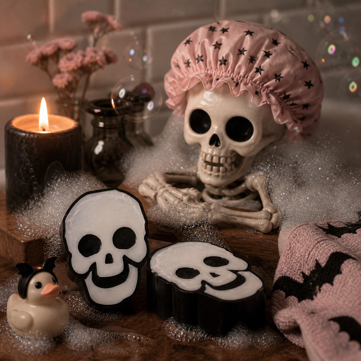 Gothic Skull Handmade Soap, 4 oz bar, Halloween, Spooky, Goth