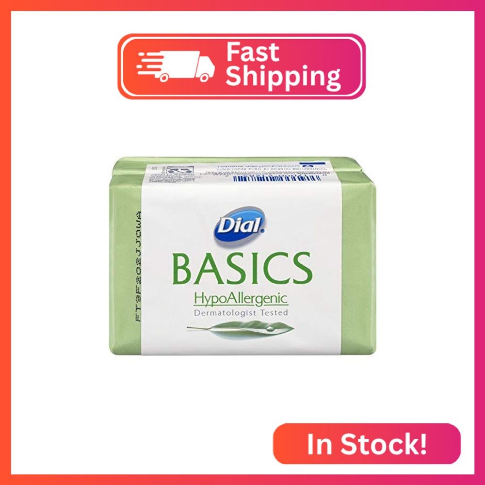 Dial Basics Hypoallergenic Bar Soap, 2 Count