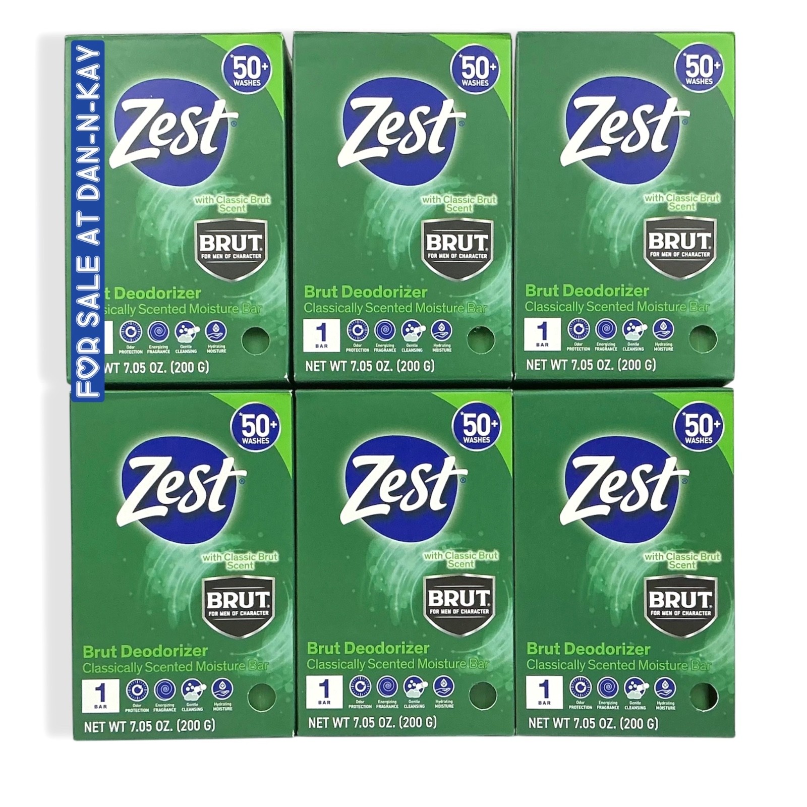 Zest Brut Deodorizer Classic Scent Moisture Bar Soap 7.05 oz. each Lot Of 6 New