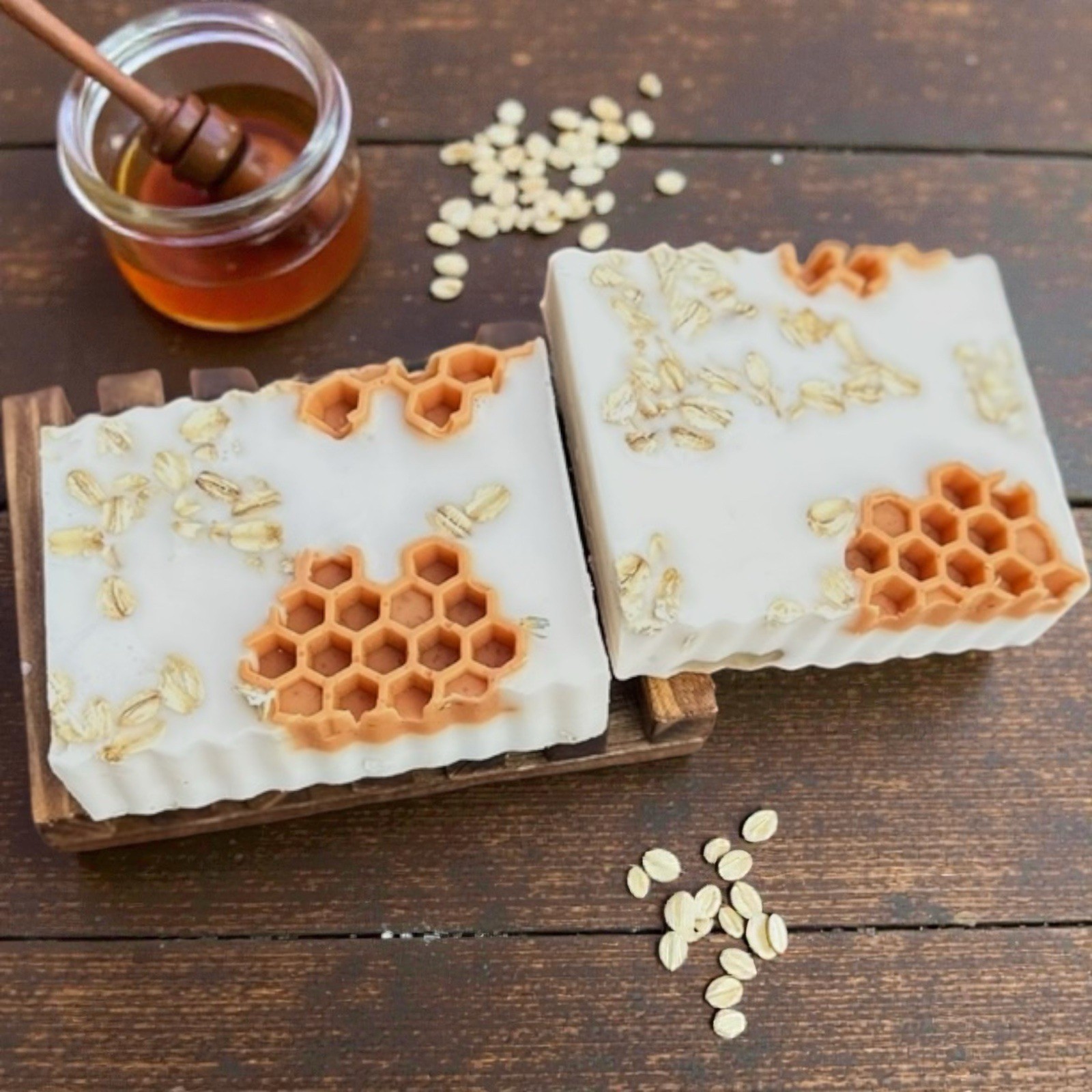 Oatmeal Milk Honey Goat Milk Bar Soap – Homemade Soap Honeycomb Pattern