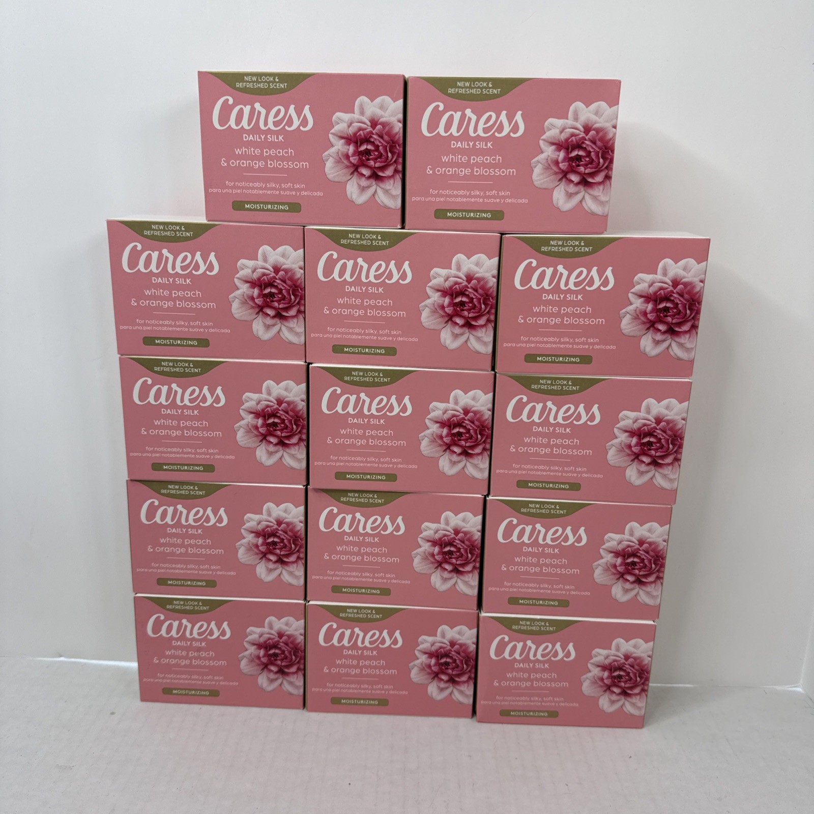CARESS DAILY SILK BAR SOAP WHITE PEACH & ORANGE BLOSSOM 14 Bars