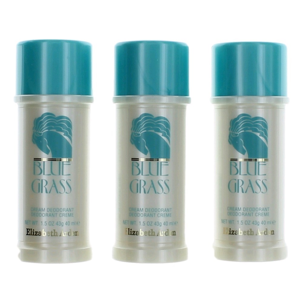 Blue Grass by Elizabeth Arden, 3×1.5oz (4.5oz total) Cream Deodorant Women