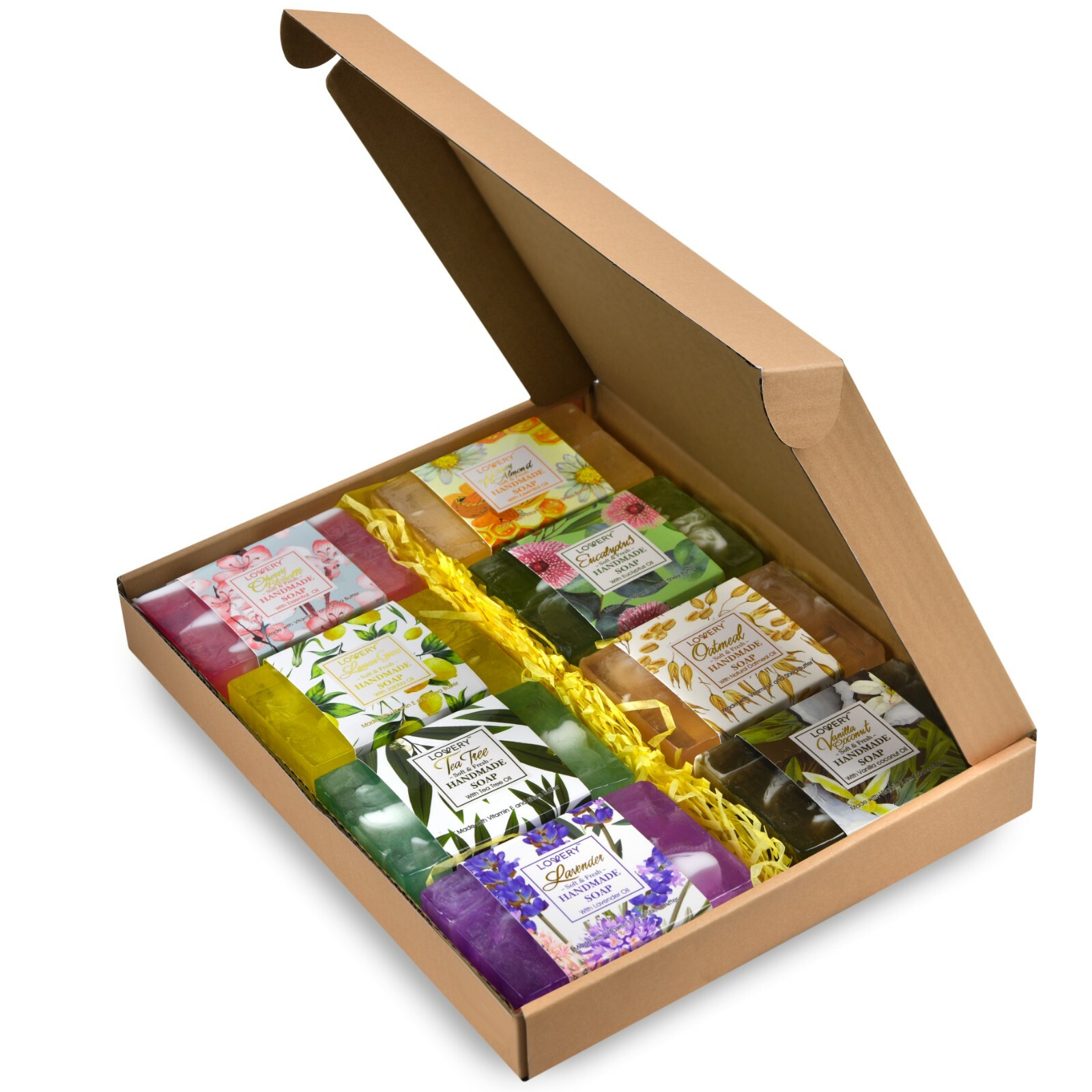 Handmade Soap Set – 8 Piece Variety Pack Luxury Bath Soap Gift Box – 100g Each