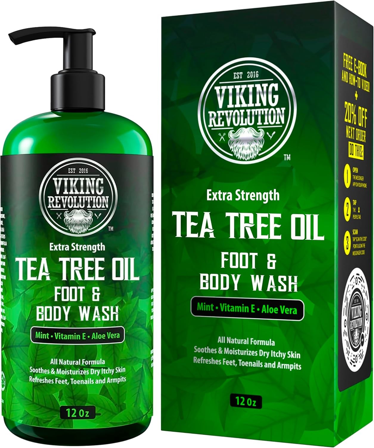 Tea Tree Body Wash Soap for Men – Helps Athlete’s Foot, Jock Itch, Eczema & Body