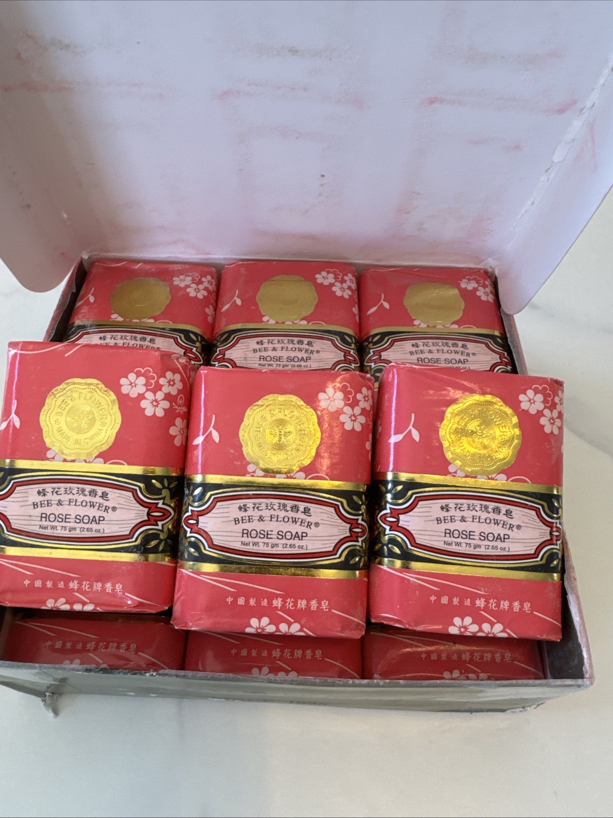 Bee & Flower Brand Rose Soap 2.65 oz / 75 g. Lot Of 12 Bars Vintage Bar Soap NIB