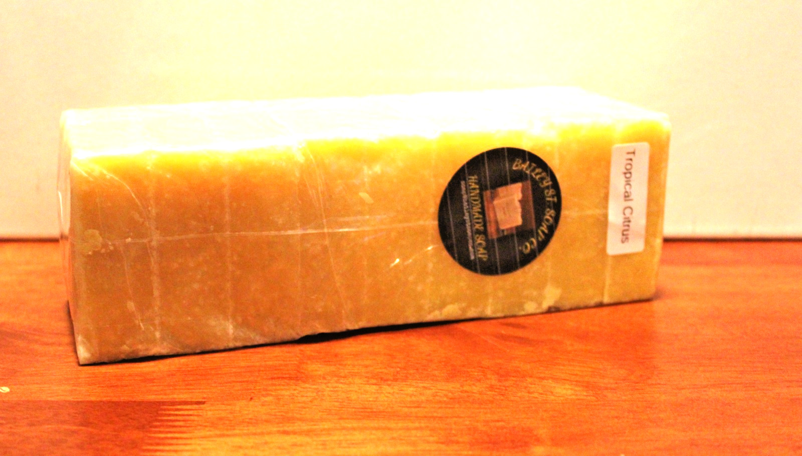 Tropical Citrus Scrub Cold Processed handmade soap loaf, 9 precut bars