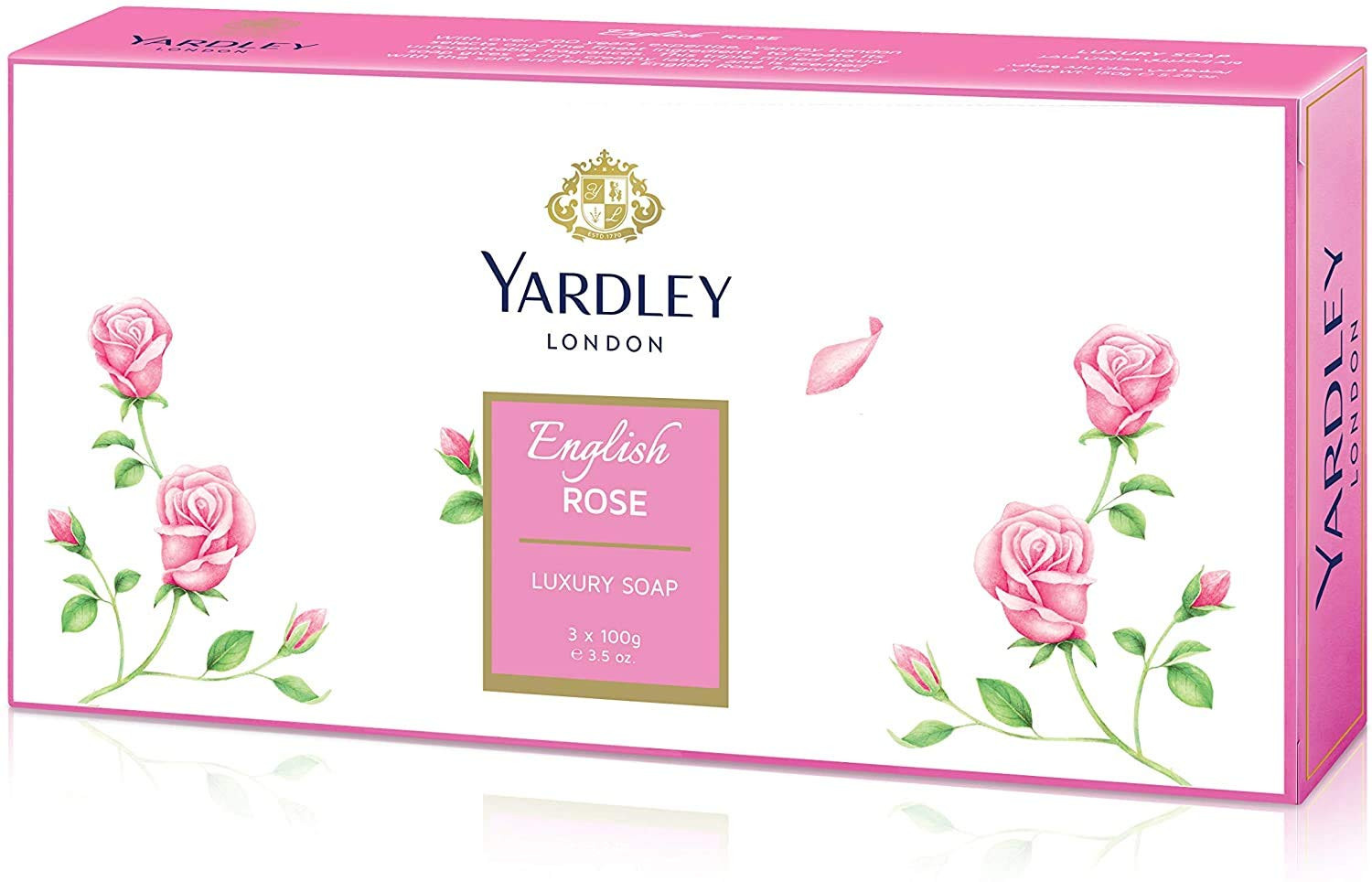 Yardley London English Rose Luxury Soap Set Triple Milled 10.5 Ounces