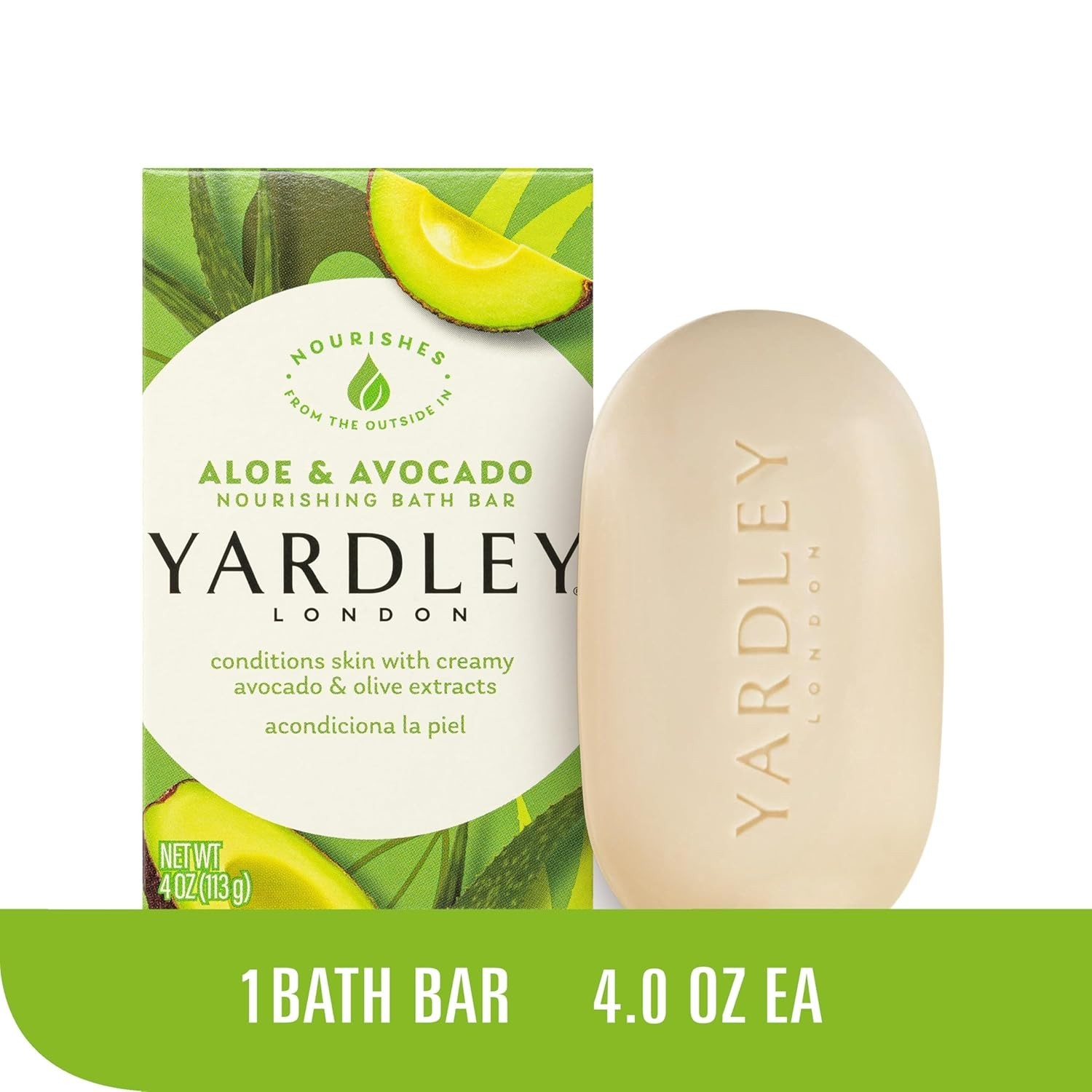 Nourishing Bath Soap Bar Aloe & Avocado, Conditions Skin with Creamy Avocado …