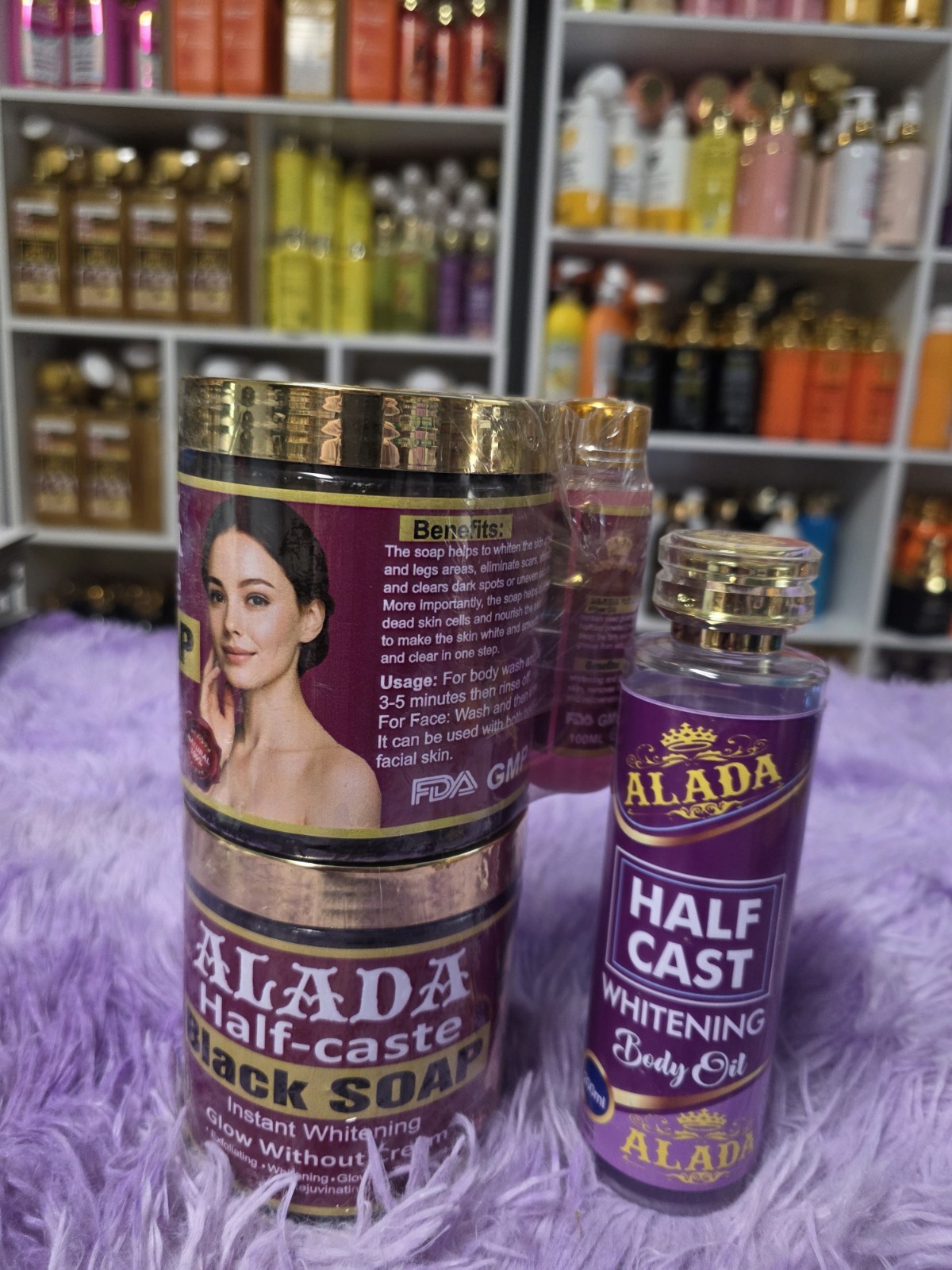 2 In 1 Alada Half C Black Soap And Body Oil