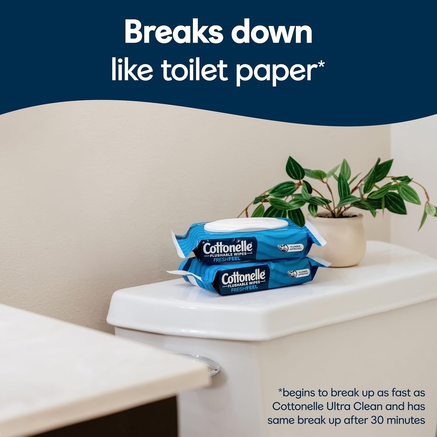 Cottonelle FreshFeel Flushable Wet Wipes for Adults and Kids, 8 Flip-Top Packs