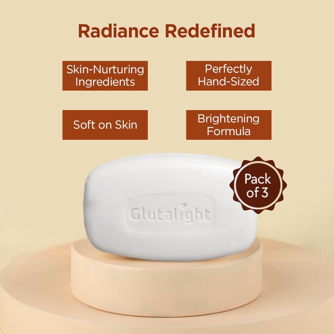 Glutalight Skin Brightening Soap For All Skin Types 75g Each Set Of 3