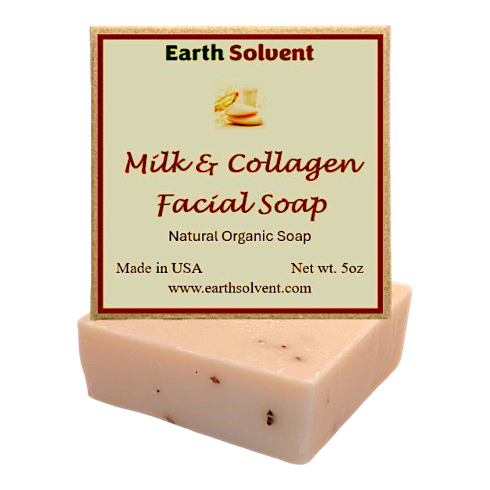 Earth Solvent Milk and Collagen Natural Organic Handmade Cold Proces Bar Soap