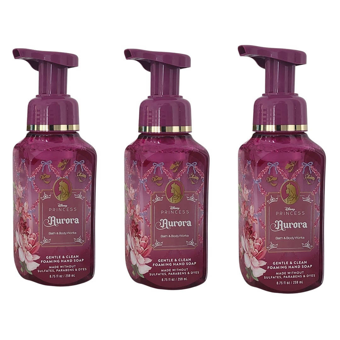 3 Bath & Body Works Gentle & Clean Foaming Hand Soap Disney Princess AURORA
