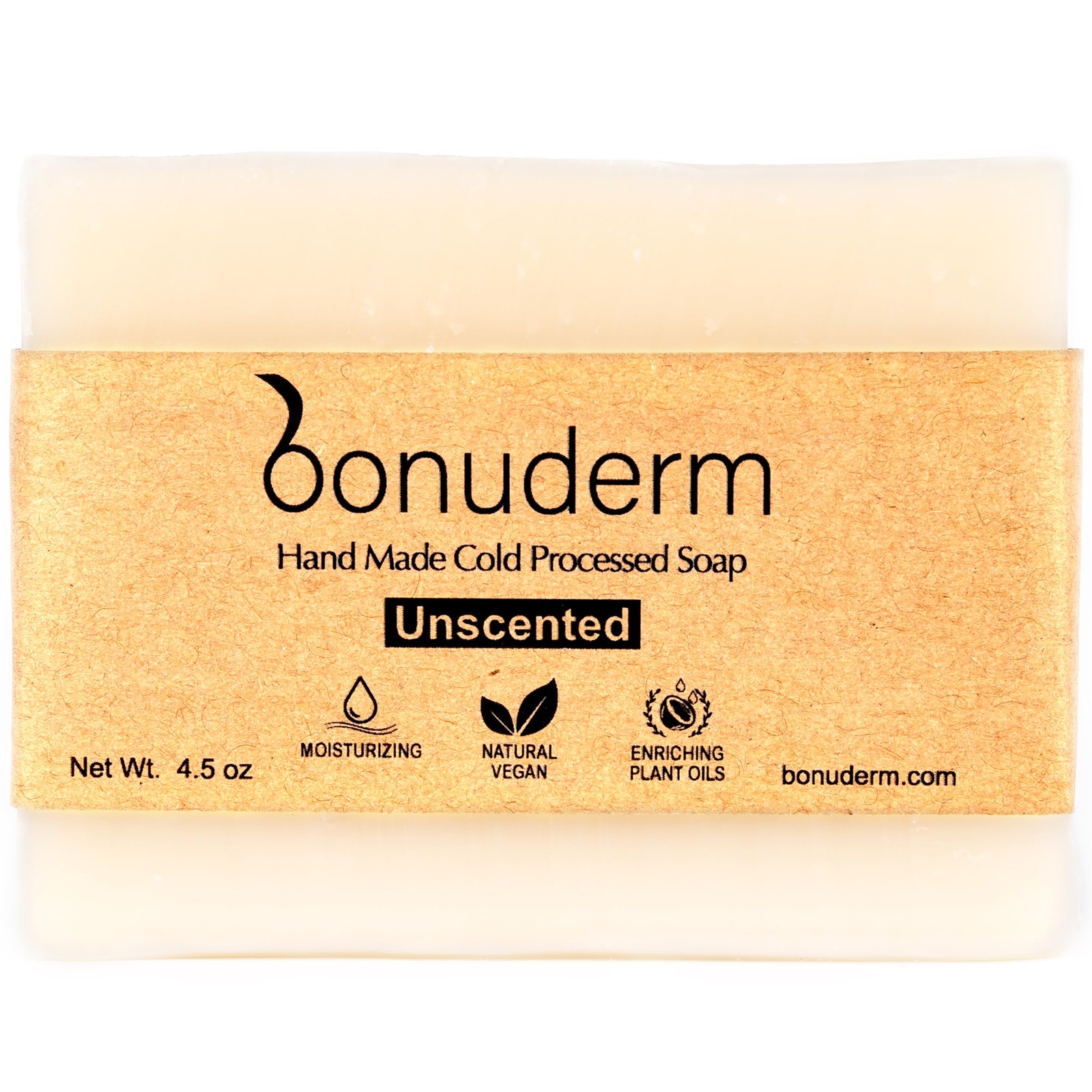 All Natural Unscented Bar Soap for Sensitive Skin 4 oz Vegan Handmade