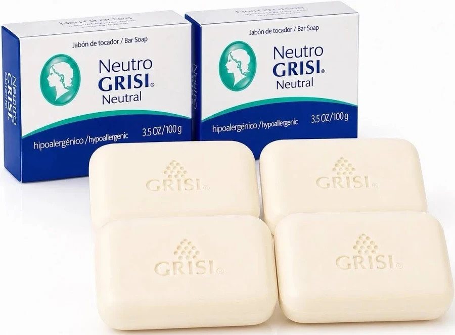 Neutro Grisi Soap 4-Pack | Hypoallergenic Bar Soap 3.5oz | Gentle Cleansing